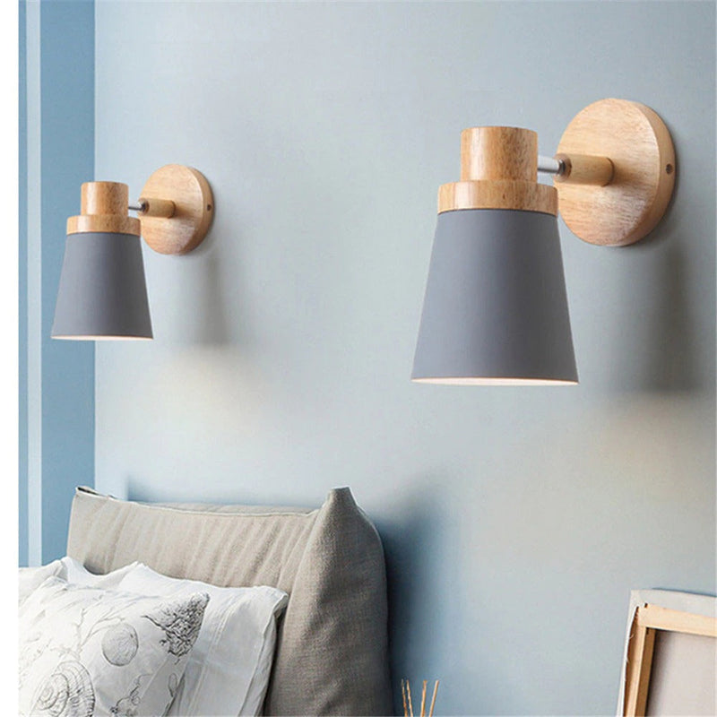 Modern LED Wooden Wall Light – Elegant Bedroom Lighting