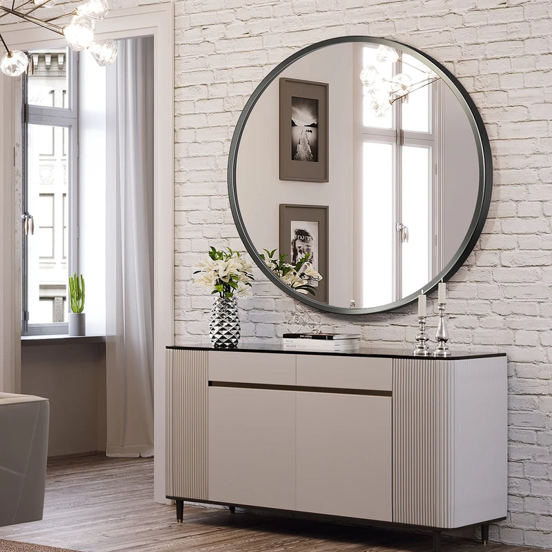 Black Round Bathroom Mirror