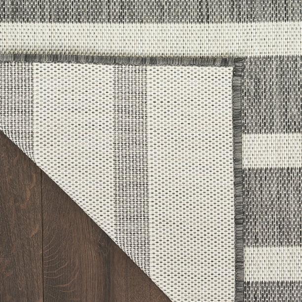 Positano Indoor & Outdoor Charcoal Ivory Area Rug