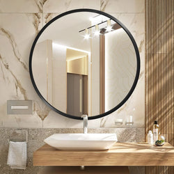 Black Round Bathroom Mirror