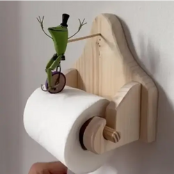 Original Frog on a Bicycle Toilet Roll Holder – Quirky Bathroom Accessory