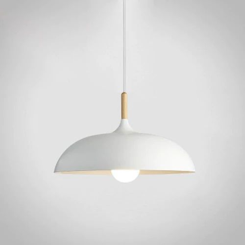 Elegant Pastel Metal & Wood Pendant Lights