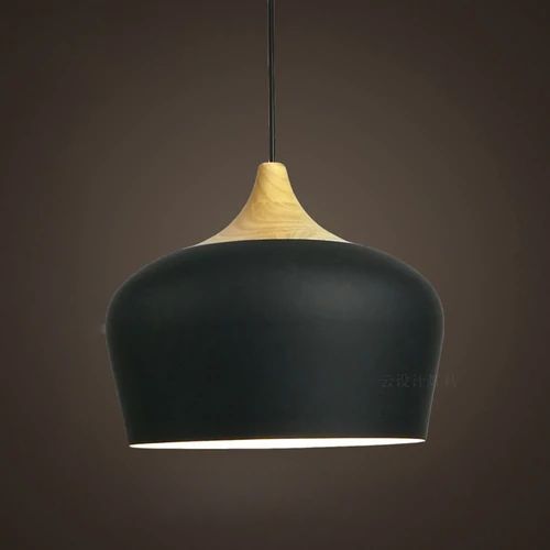 Elegant Pastel Metal & Wood Pendant Lights