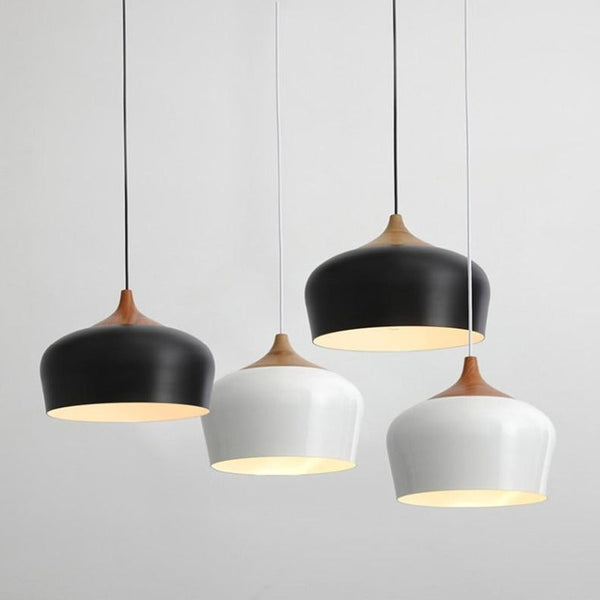 Nordic Minimalist Pendant Light – Sleek Design with Wooden Accents