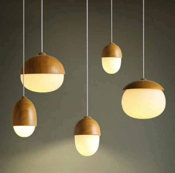 Nordic Wooden Pendant Lights – Modern Glass & Wood Ceiling Lamps