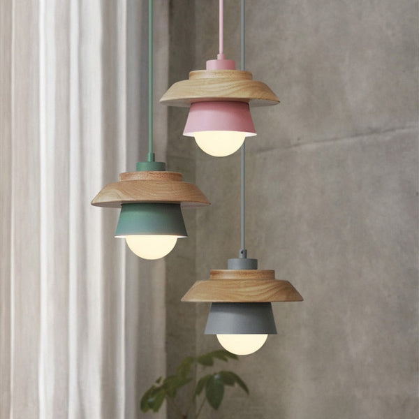 Nordic Wooden Pendant Light – Minimalist Modern Ceiling Lamp