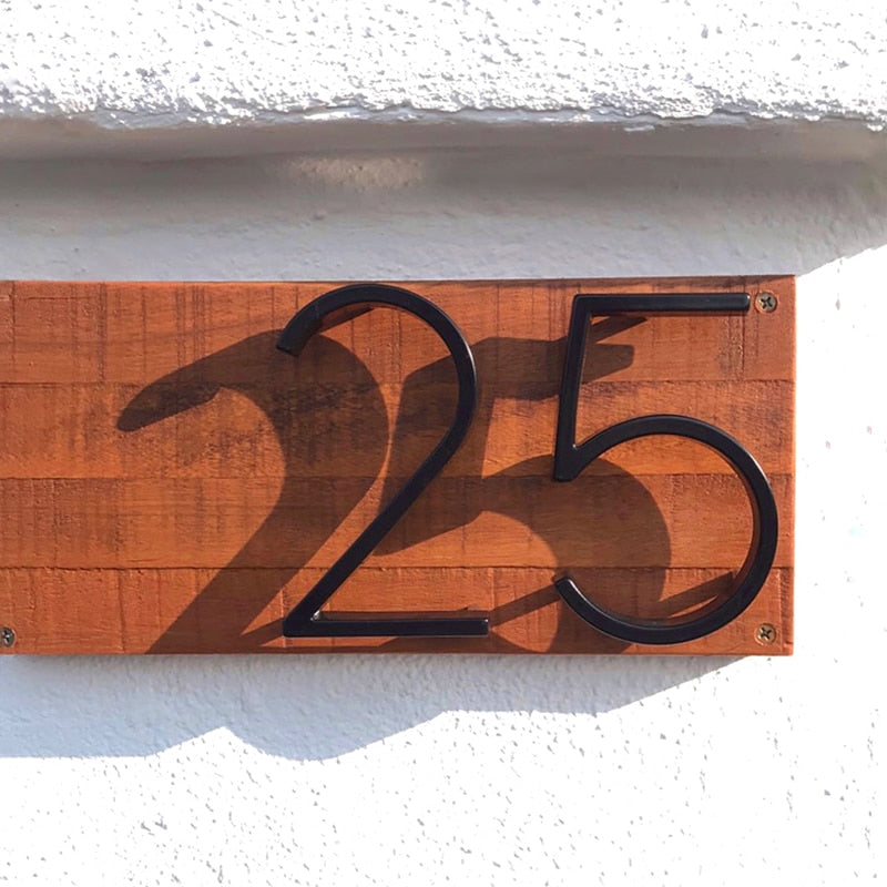 Modern Wooden Address Plaque with Planter – Elegant House Number Display