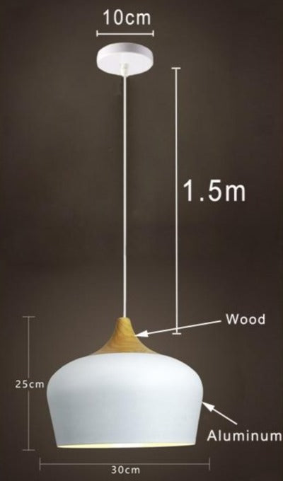 Nordic Minimalist Pendant Light – Sleek Design with Wooden Accents