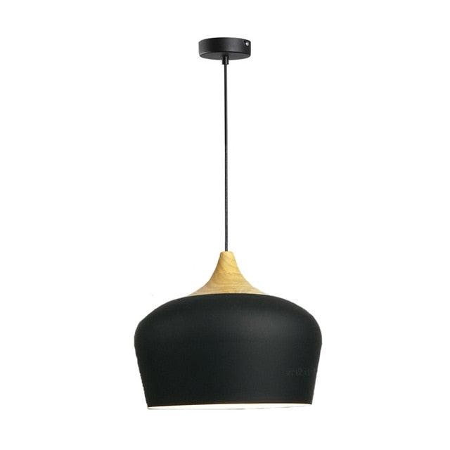 Nordic Minimalist Pendant Light – Sleek Design with Wooden Accents