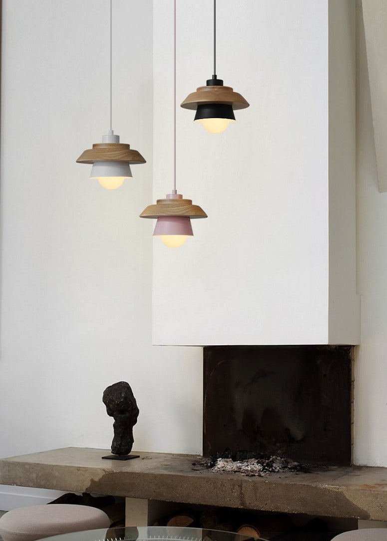 Nordic Wooden Pendant Light – Minimalist Modern Ceiling Lamp