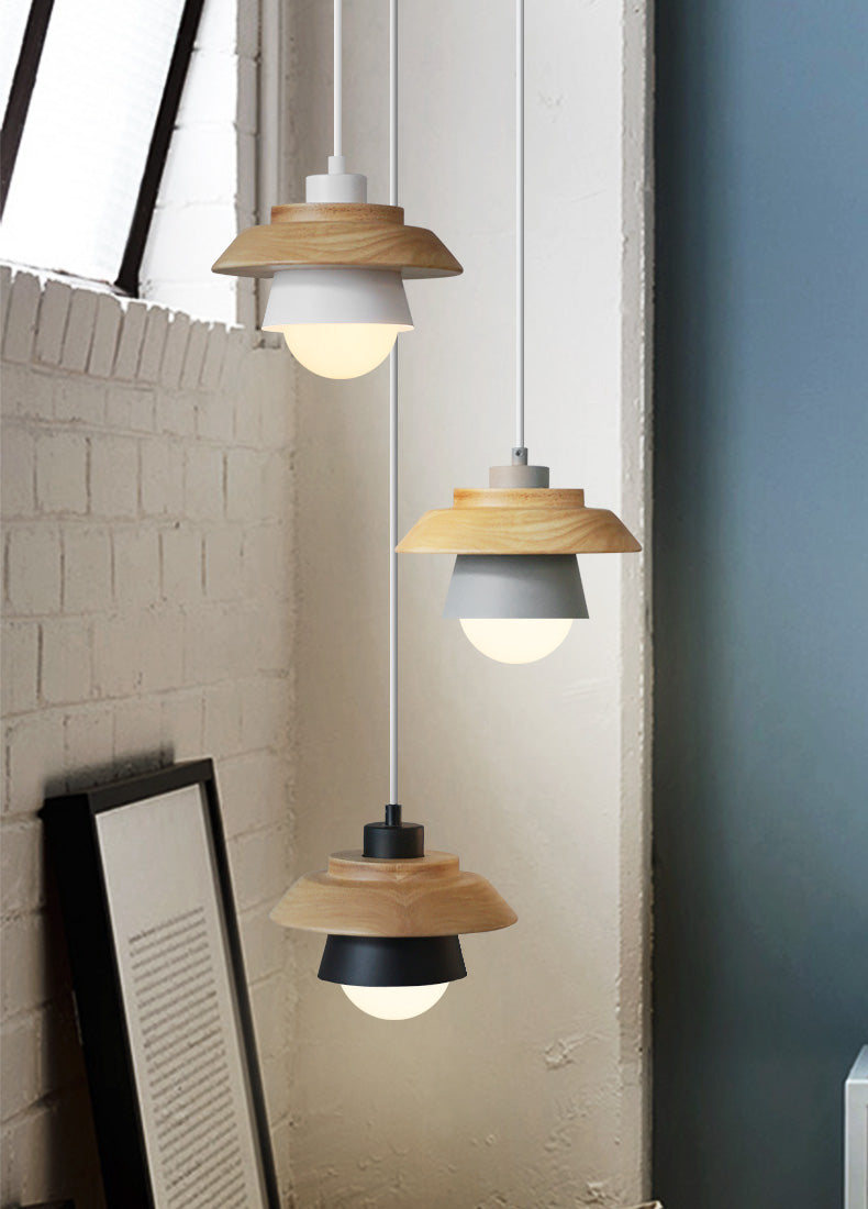 Nordic Wooden Pendant Light – Minimalist Modern Ceiling Lamp