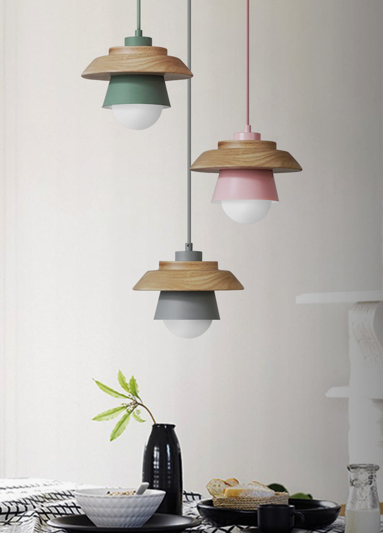 Nordic Wooden Pendant Light – Minimalist Modern Ceiling Lamp