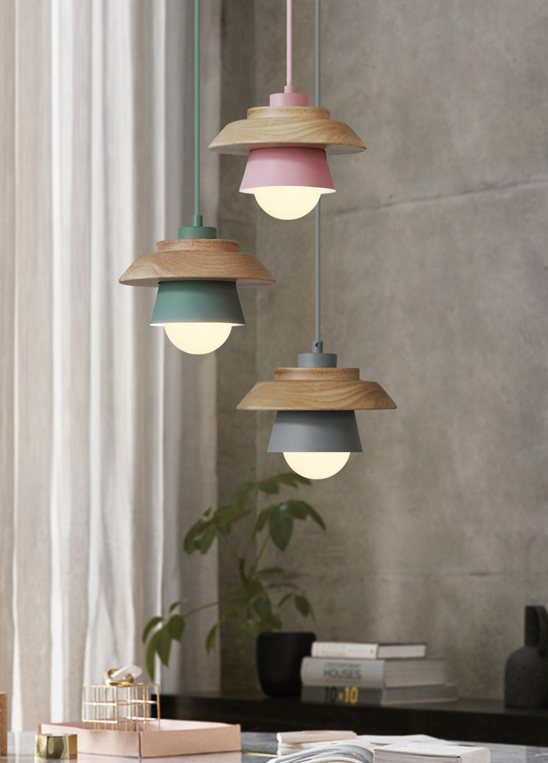 Nordic Wooden Pendant Light – Minimalist Modern Ceiling Lamp