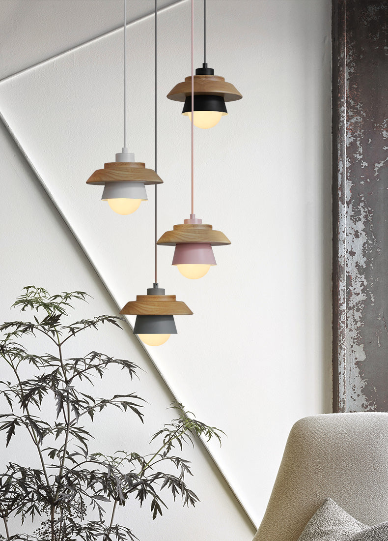 Nordic Wooden Pendant Light – Minimalist Modern Ceiling Lamp