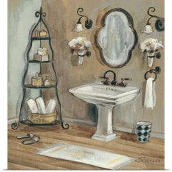 Elegant French Bathroom Mirror – Canvas Wall Art