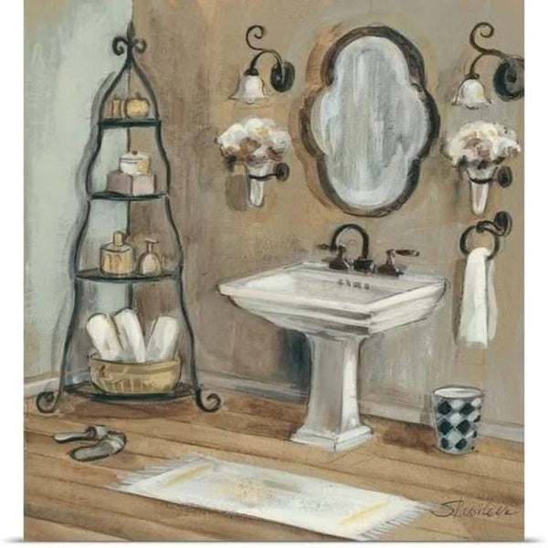 Elegant French Bathroom Mirror – Canvas Wall Art