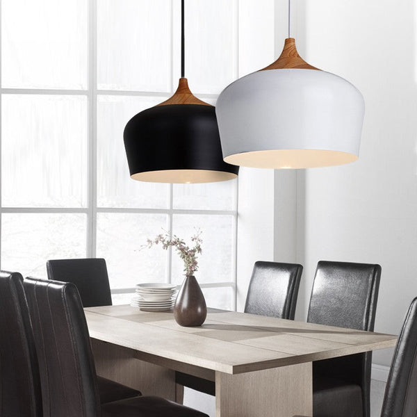 Nordic Minimalist Pendant Light – Sleek Design with Wooden Accents