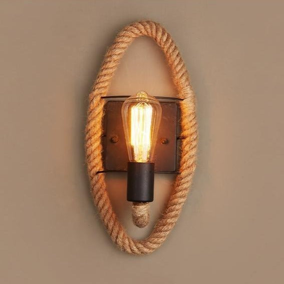 Vintage Rope Wall Lamp – Rustic Industrial Lighting for a Unique Decor