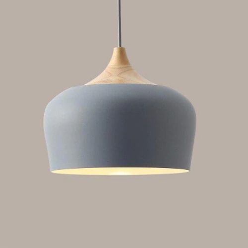 Elegant Pastel Metal & Wood Pendant Lights