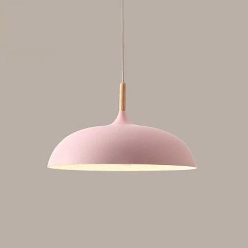 Elegant Pastel Metal & Wood Pendant Lights