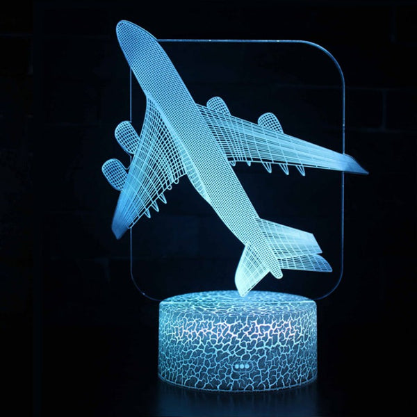 3D Jet Airplane LED Lamp – Unique Aircraft-Themed Night Light for Home and Office