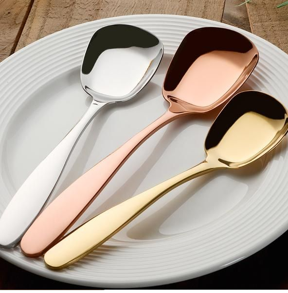 uxurious Gold-Plated Serving Spoons – 3-Piece Stainless Steel Set