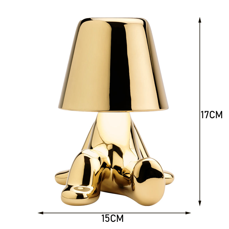 Gold Sitting Man Table Lamp – Contemporary Decorative Accent Light