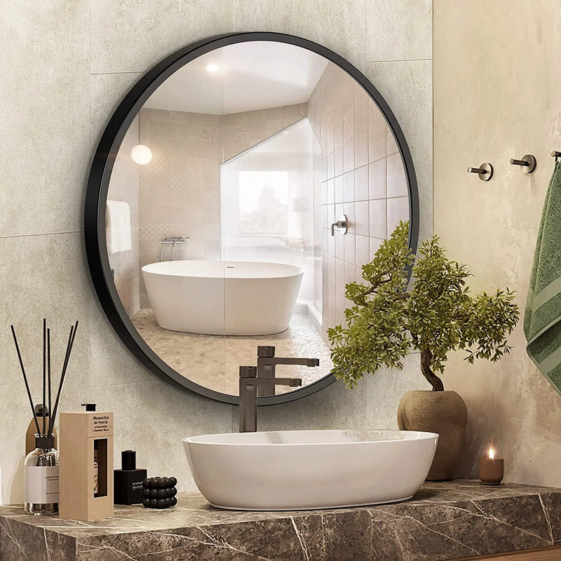 Black Round Bathroom Mirror