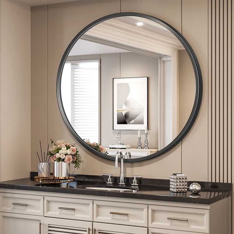 Black Round Bathroom Mirror