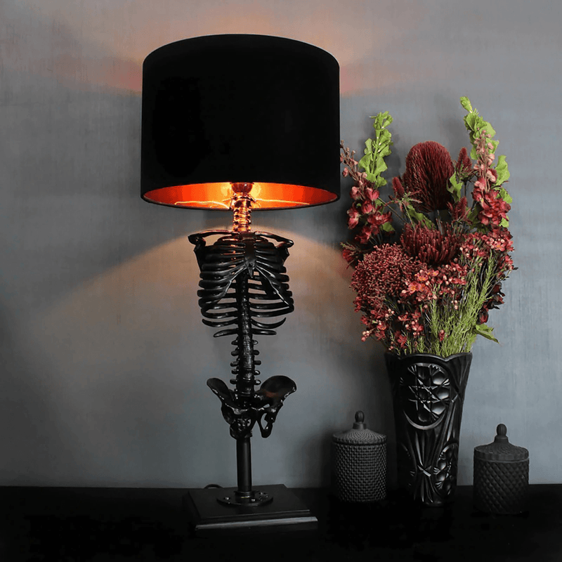 Gothic Skeleton Table Lamp – Unique Decorative Lighting with Customisable Shades