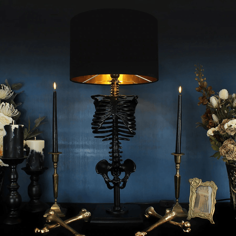 Gothic Skeleton Table Lamp – Unique Decorative Lighting with Customisable Shades