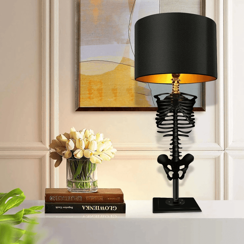 Gothic Skeleton Table Lamp – Unique Decorative Lighting with Customisable Shades