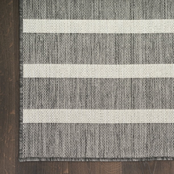 Positano Indoor & Outdoor Charcoal Ivory Area Rug